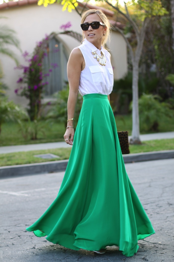 Naven Green Maxi Skirt