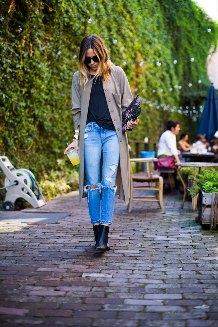 Trench and Jeans