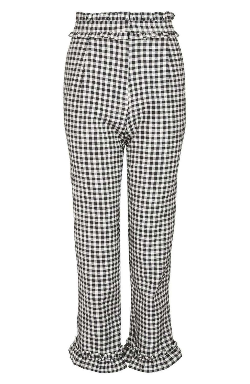 Gingham Ruffle Trousers - Damsel In Dior