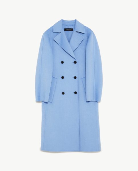 zara light blue coat